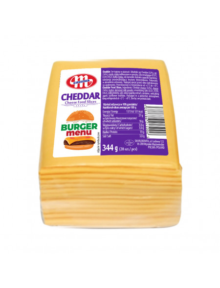 Cheddar BURGER ser topiony w plastrach 344 g