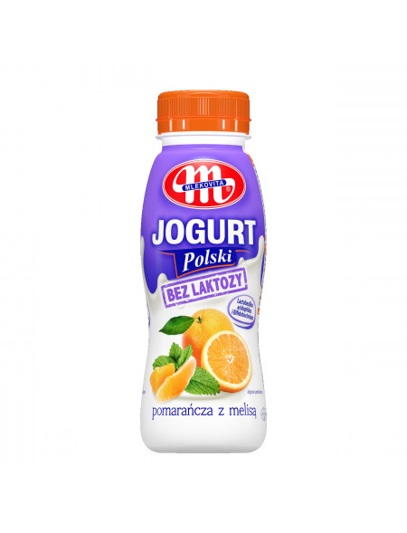 Jogurt Polski pitny bez laktozy pomarańcza - melisa 250 g