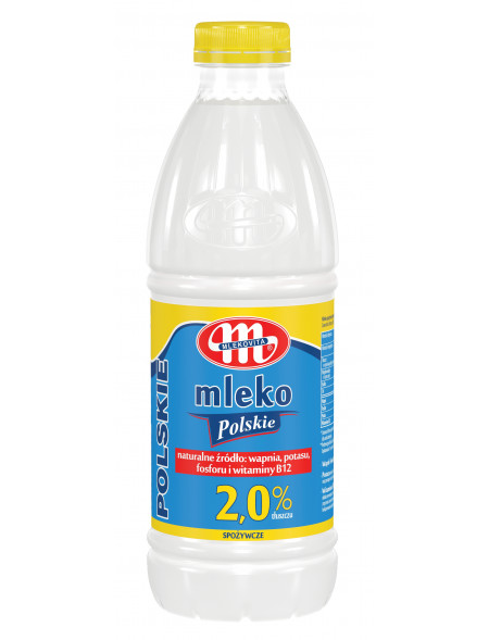 Mleko Polskie 2% tł., butelka PET 1 L