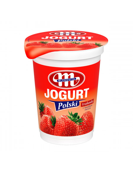 Jogurt Polski truskawkowy z kawałkami owoców 350 g X3