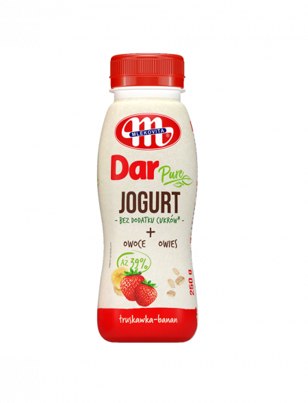 Jogurt Dar PURE truskawka-banan 250 g x 3 szt.