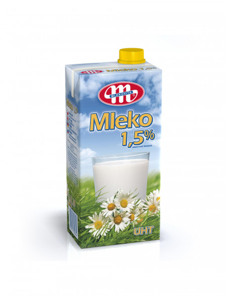 Mleko UHT 1,5% tł. z zakrętką x12